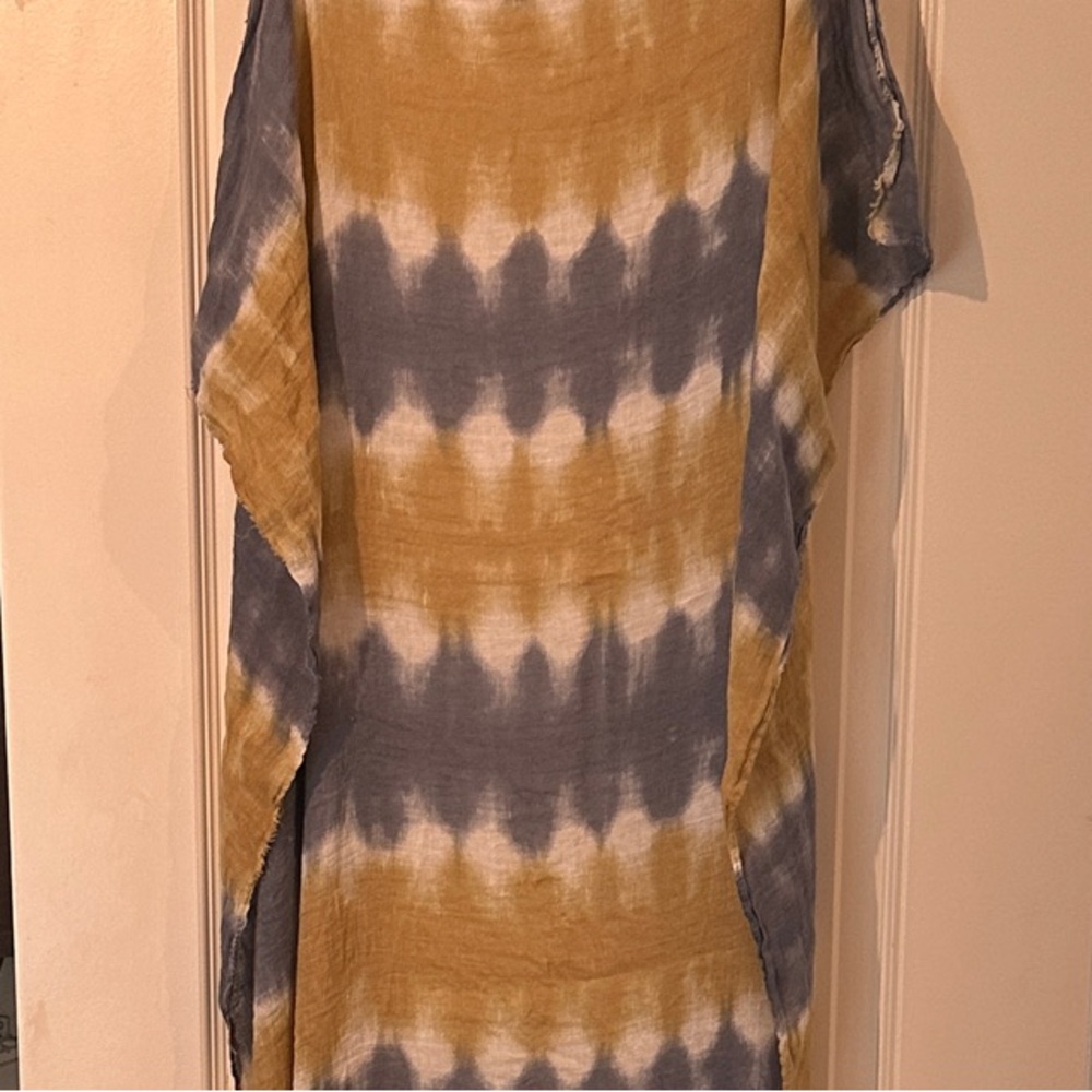 Tie-Dye Maxi Dress in Blue and Gold